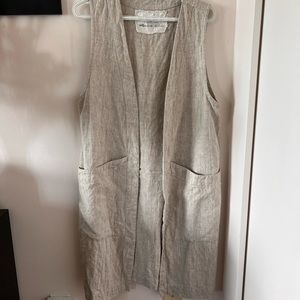Beige Linen Vest